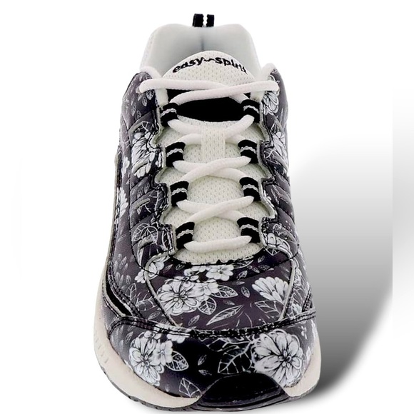 EASY SPIRIT LEATHER Romy Floral Sneaker Women’s Size 11WW Romantic Floral Goth - Picture 11 of 11